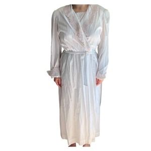 VTG. Eve‎ Stillman Cotton Pink Wedding Trousseau Lace Nightgown Peignoir Set New